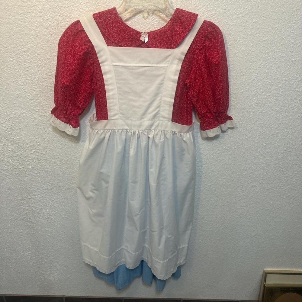 Red‎ and white Little House on the Prairie dress